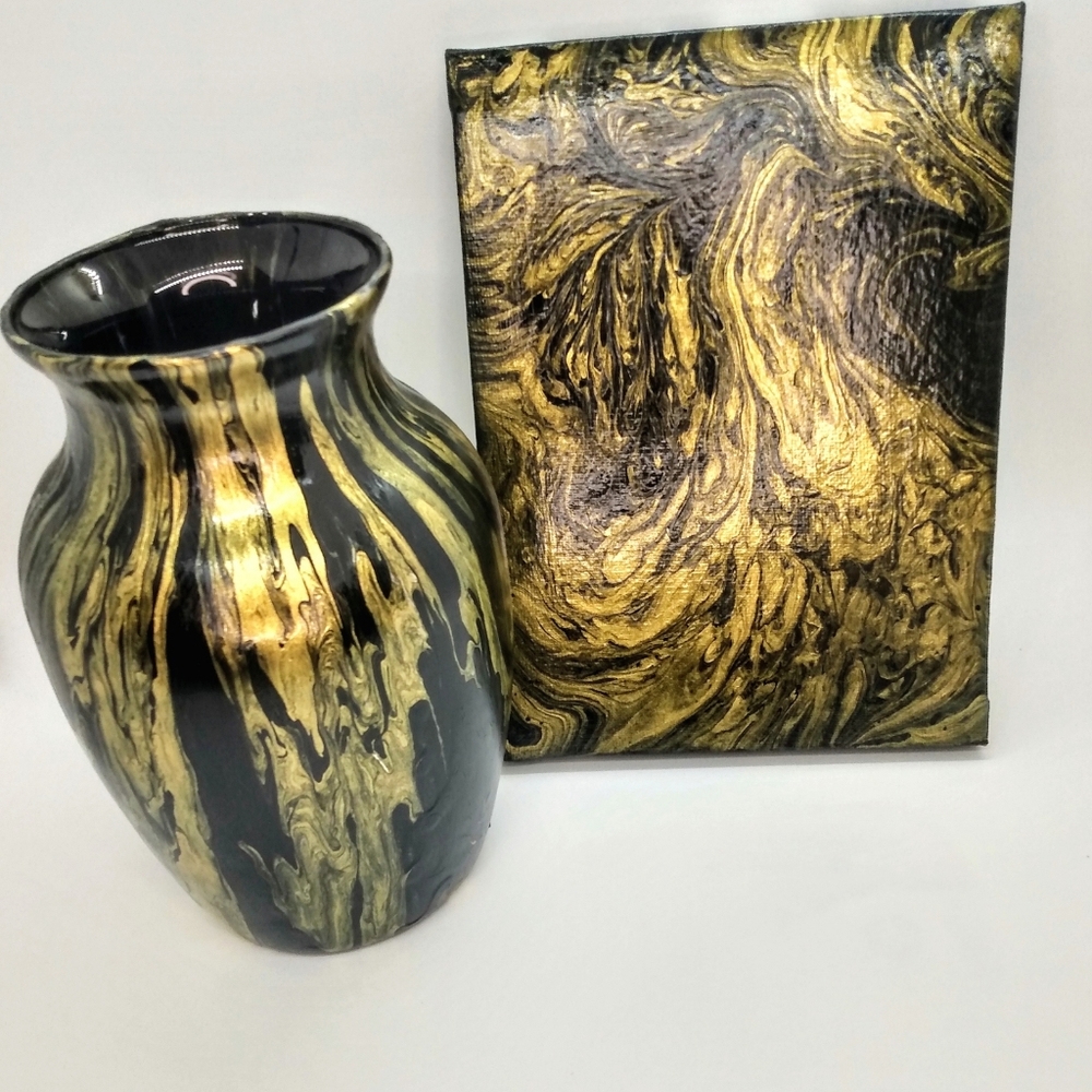 Vase and canvas
